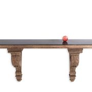 Jean-Charles Moreux. Console in carved oak and marble. 1940s.