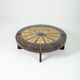 Glazed ceramic coffee table Herbarium model by Roger Capron in Vallauris, France 1970s