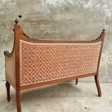 Antique sofa seat classic hall bench old pink