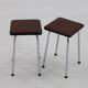 1970s Pair of Stools with Leatherette Upholstery ,Czechoslovakia