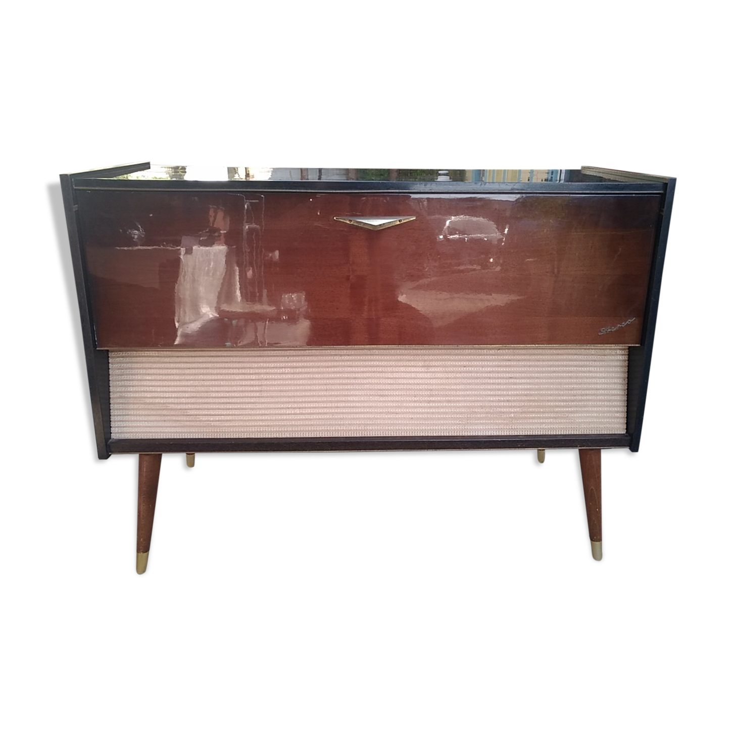 Vintage furniture "Stereo" radio Schaub-Laurenz and platinum Telefunken 504ken