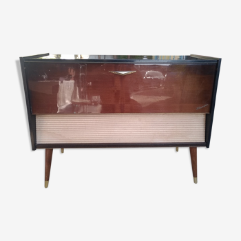 Vintage furniture "Stereo" radio Schaub-Laurenz and platinum Telefunken 504ken