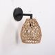 Rattan & Bamboo Classic Sconce Lamp, 15x17Cm