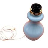 Pied de lampe sur pied douche Verre bleu façon opaline