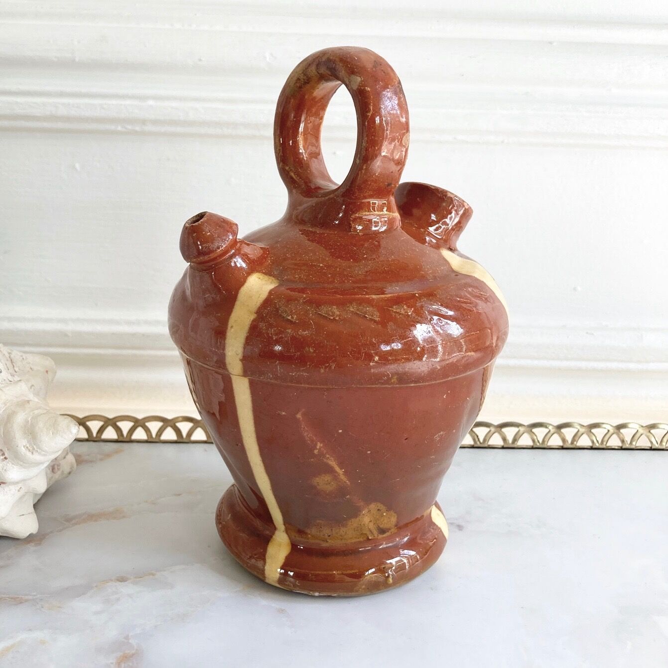 Gargche gargoulette glazed pottery