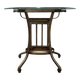 Console d'entrée en métal doré et verre