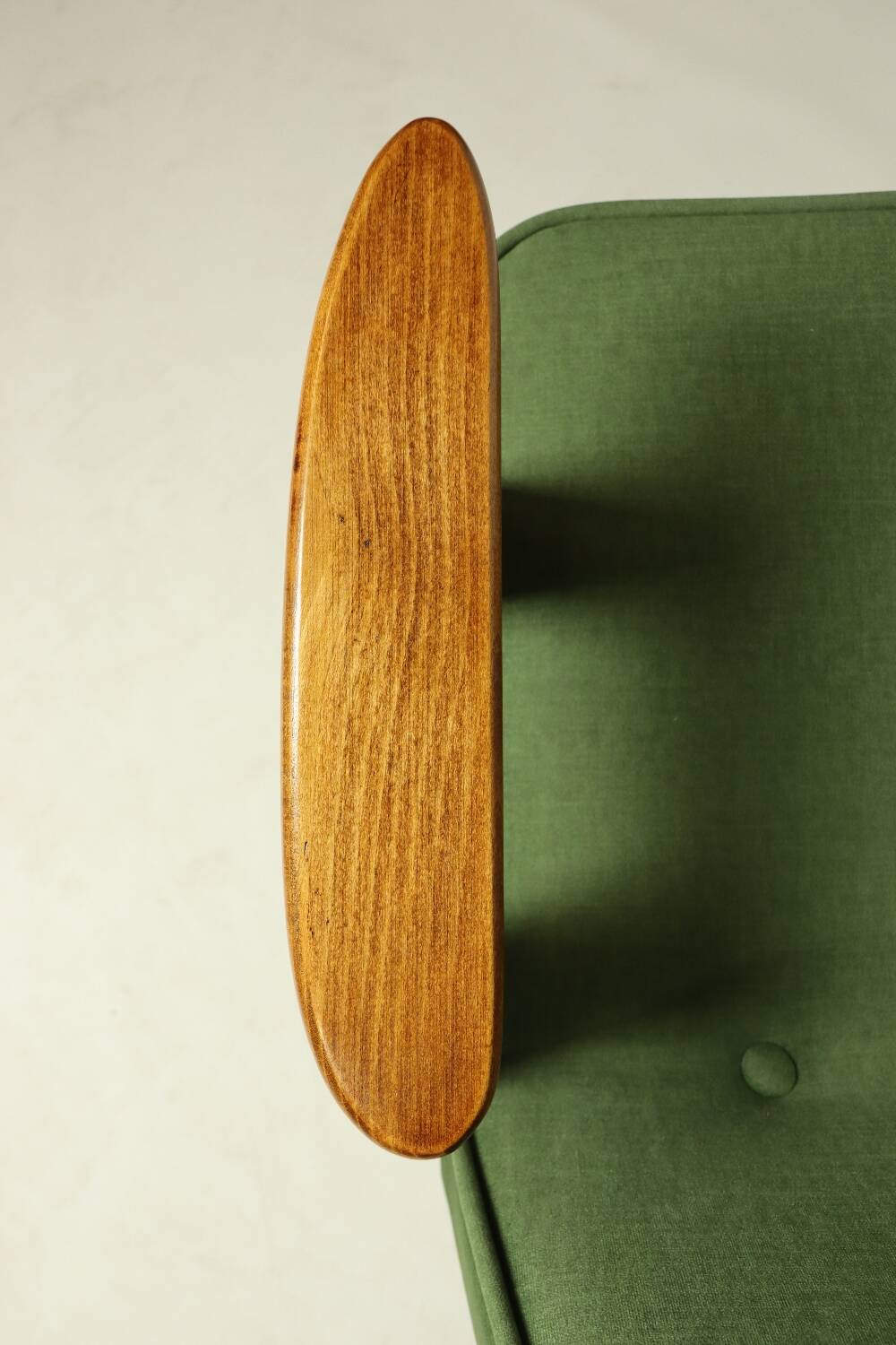 Fauteuil vintage en velours d'herbe verte chaise en bois salon