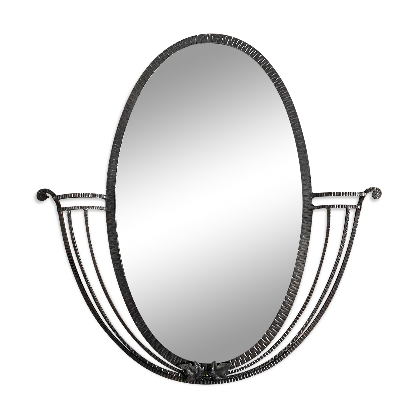 Art Deco wrought iron mirror 72x74cm