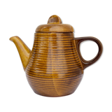 Striped stoneware teapot