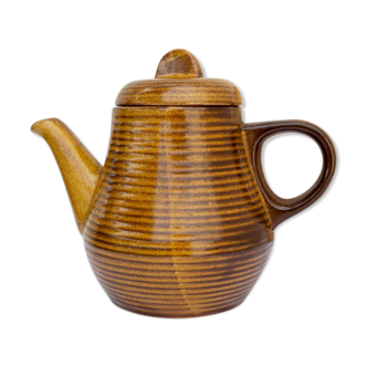 Striped stoneware teapot