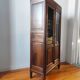 Parisian glass cabinet in solid walnut