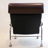 Leather armchair with footstool Noboru Nakamura Bore