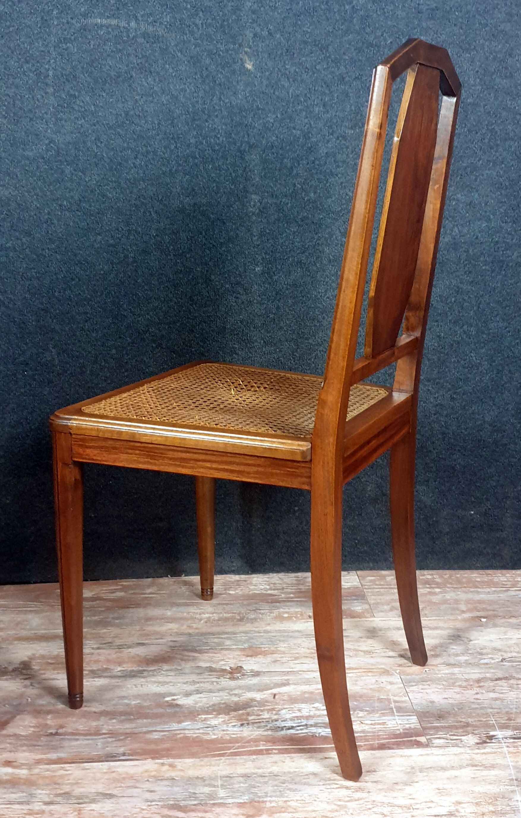 Set of 6 ebony chairs Nancy School Art Nouveau era