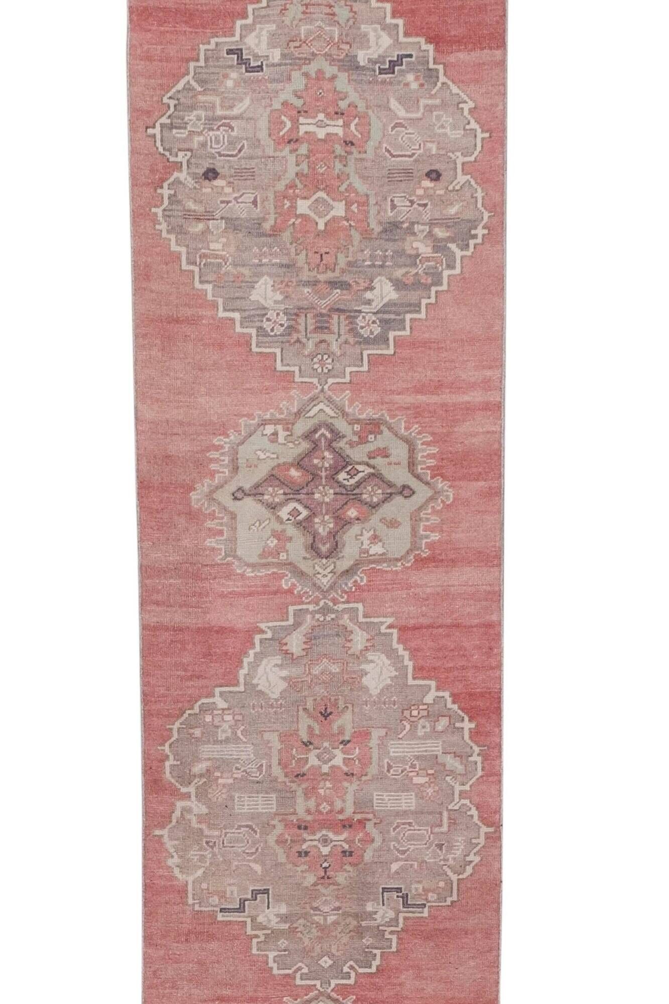 Vintage Turkish hallway rug 84x660 cm