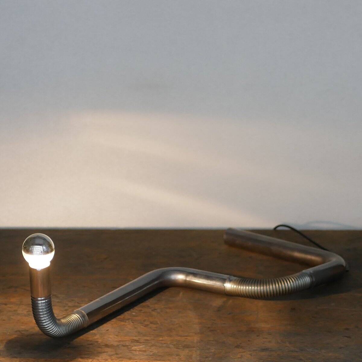 Lampe de table vintage en métal chromé, Italie, années 1970