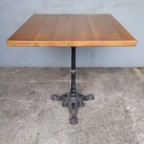 Bistro table 70/70cm solid wood top pedestal table
