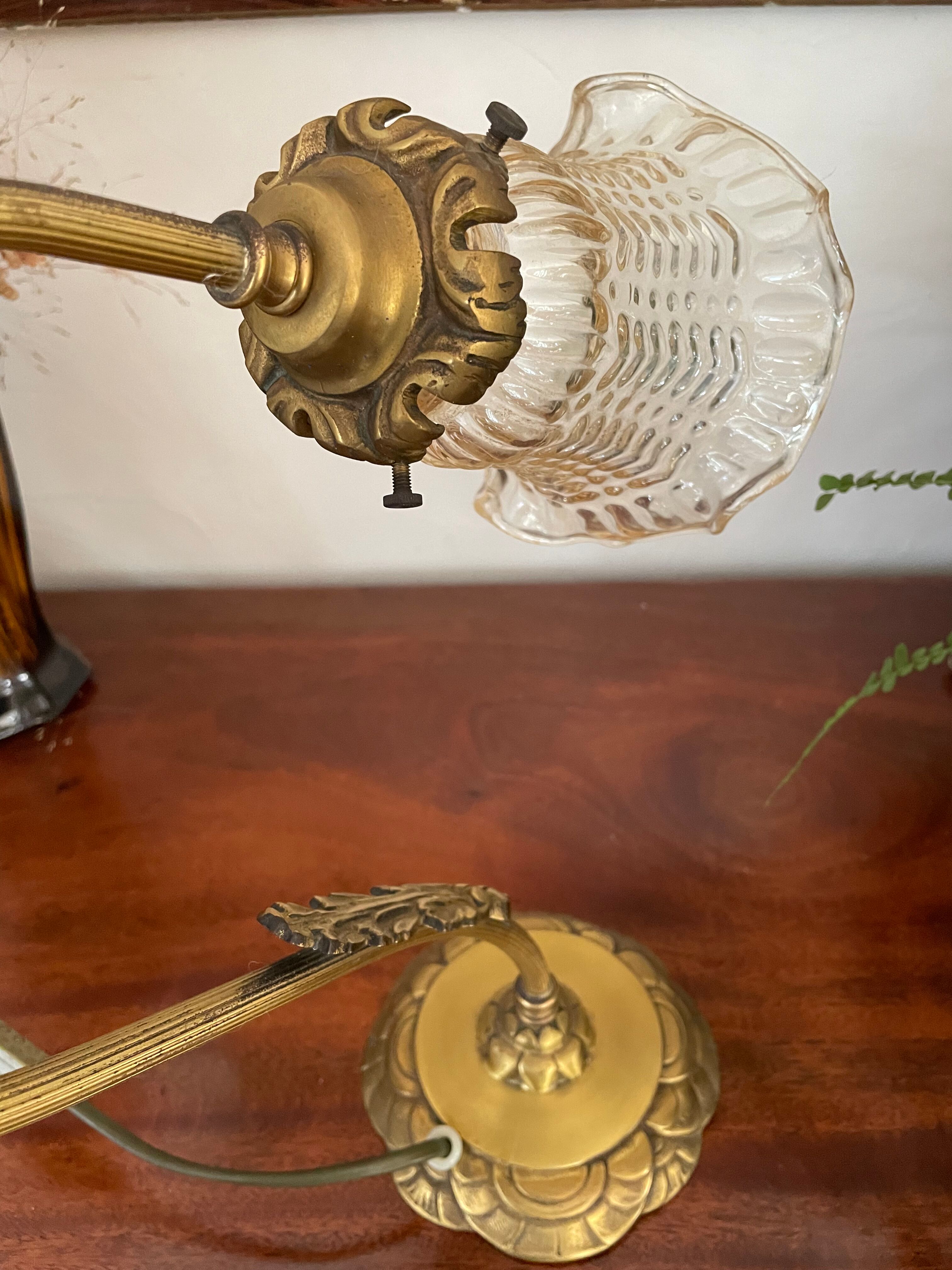 Tulip lamp gooseneck Art Deco