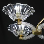 Extraordinary Art Deco Murano Glass and Bronze Chandelier by Barovier&Toso, 1950