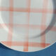 Round/flat serving dish, Moulin des Loups Orchies décor Scottish tiles orange
