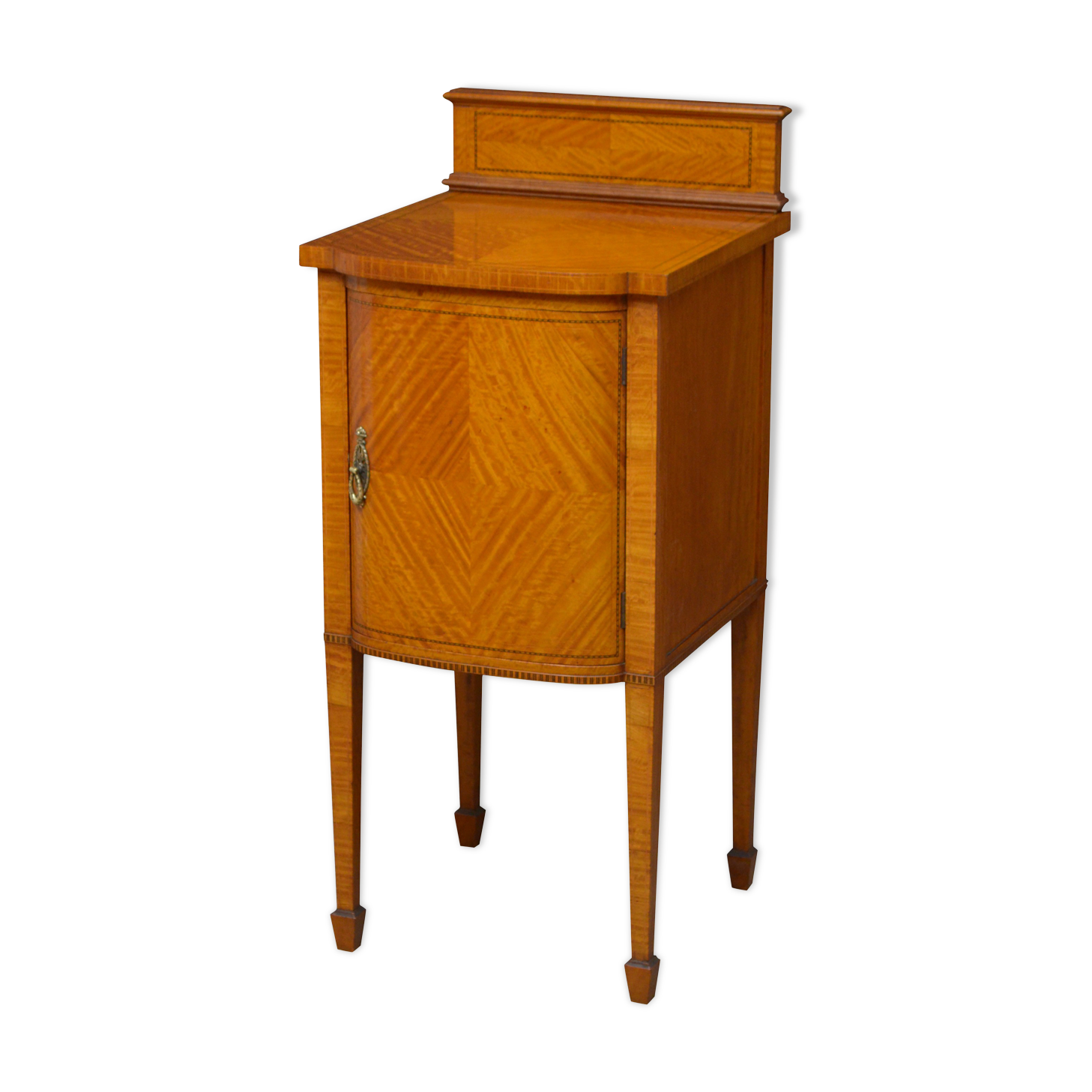 Meuble de chevet édouardien en bois satiné