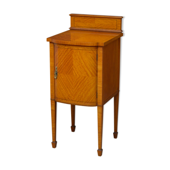 Edwardian satinwood bedside cabinet