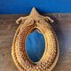Vintage Audoux-Minet mirror. 1950s. Rope/hemp/leather