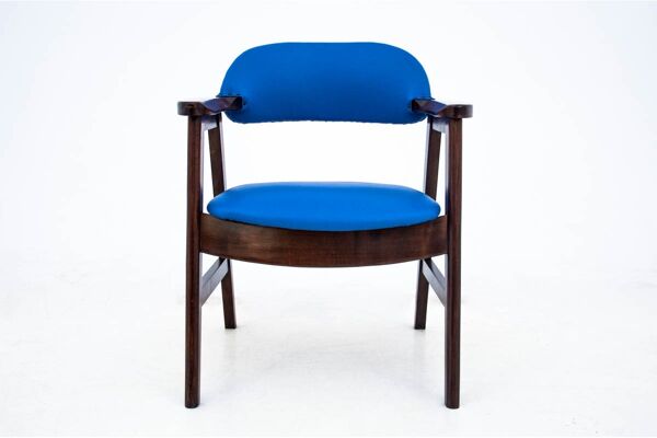 fauteuil danois en cuir bleu