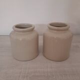 Lot de 2 pots en grès émaillé