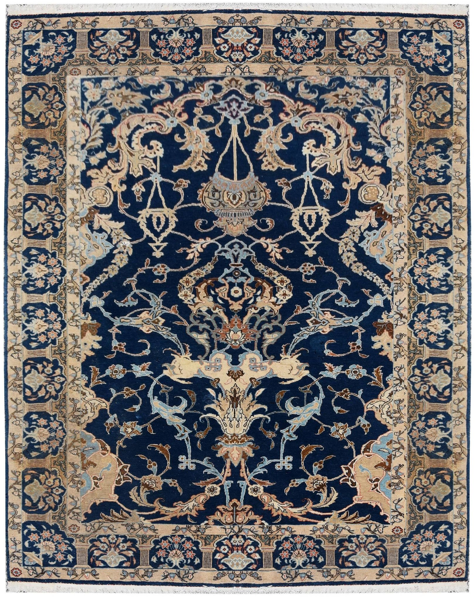 Iranian oriental carpet Kashan - handmade: 1.42 x 2.00 metres in Wool and Silk