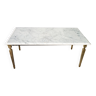 Carrara marble and bronze coffee table, neoclassical 1970, Italy