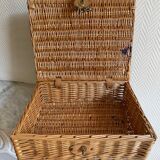 Wicker suitcase imitation leather