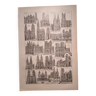 Lithographie sur les cathédrales de 1922