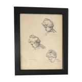 Pencil drawing from 1905 "My mother"