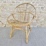 Rattan basket armchair from the 70s