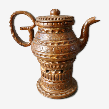 Ceramic herbal tea maker signed Huguette Bessone, Vallauris, 60s