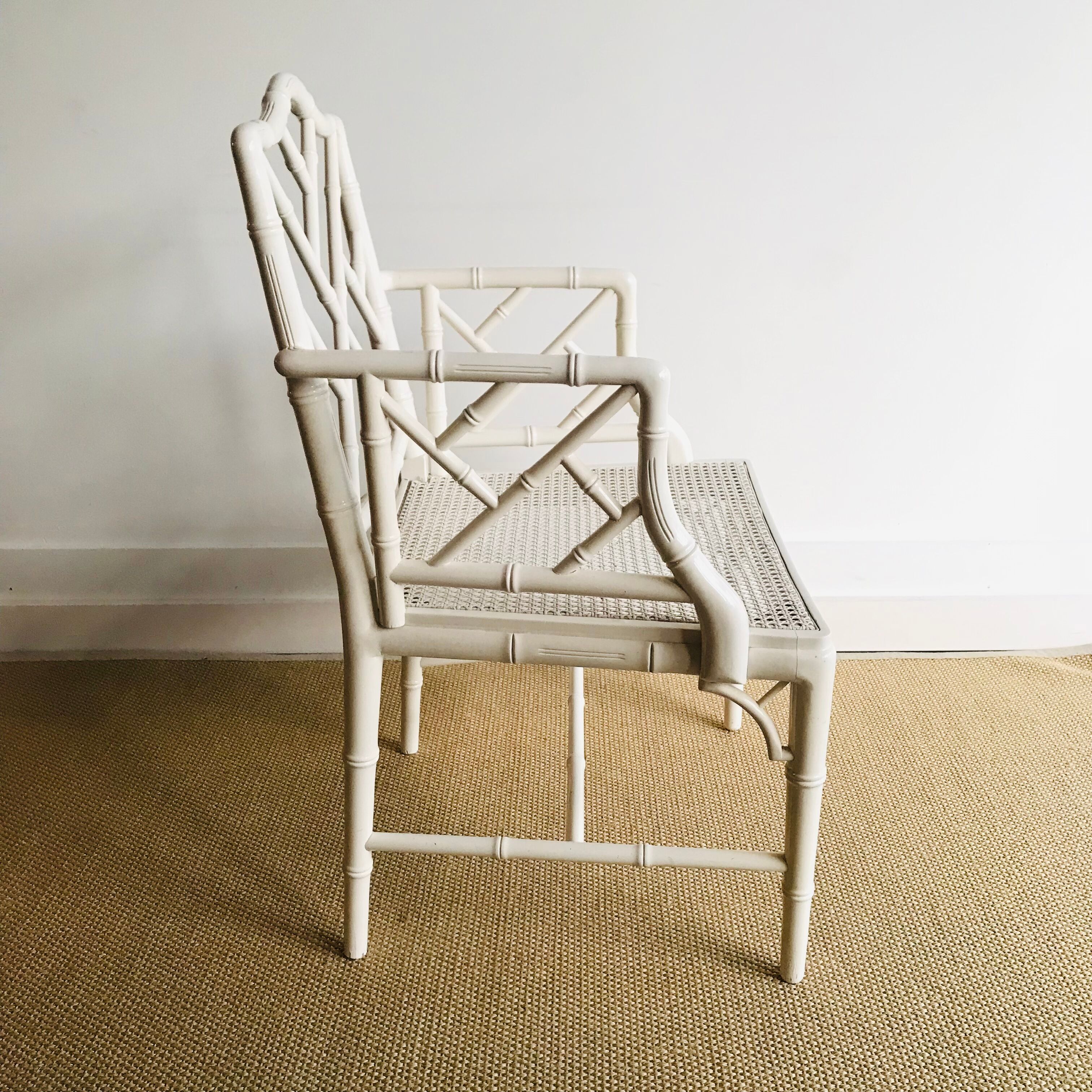 Armrest chair faux bamboo