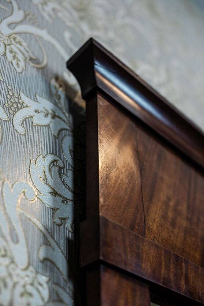 19th-Century Biedermeier Pier Glass in Dark Brown Mahogany Frame, 1890s