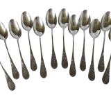 12 cuillères à café ou thé en argent