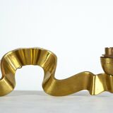 Pair of gilded bronze wall lamps, France, 1940