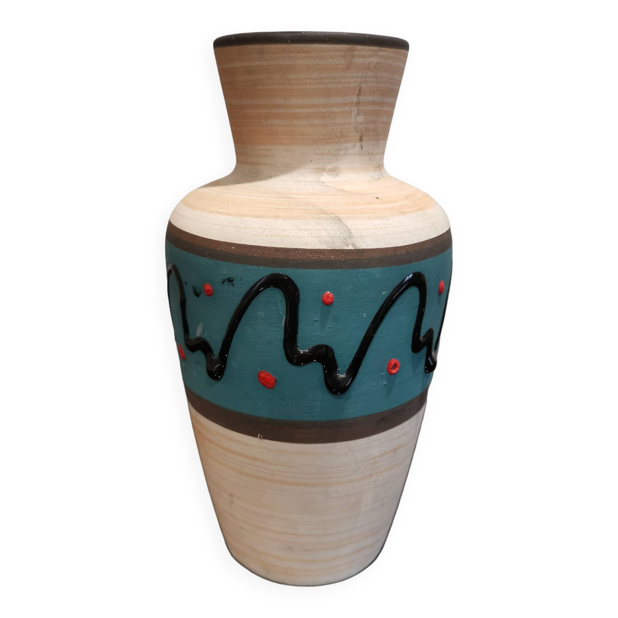 West Germany vase 523-18 turquoise 1950s