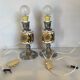 Pair of lamps style Acapulco ceramic and chromed metal