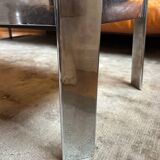 1970s coffee table in Breccia marble and chrome