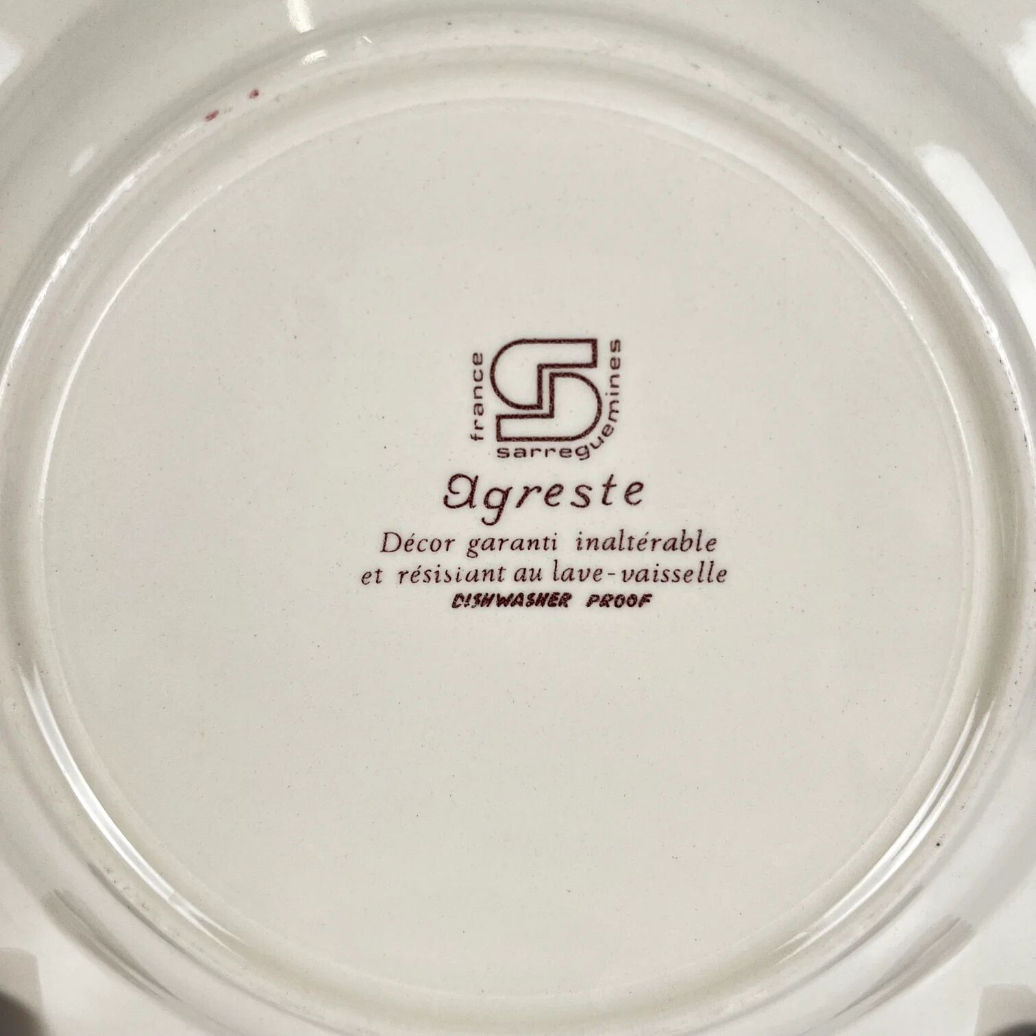 Lot de 6 assiettes à dessert "Agreste" Sarreguemines, XXe s.