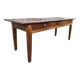 Antique chestnut farmhouse table with 3 drawers on the front.