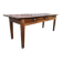 Antique chestnut farmhouse table with 3 drawers on the front.