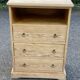 Louis Philippe chest of drawers with 3 drawers renovated in raw solid wood