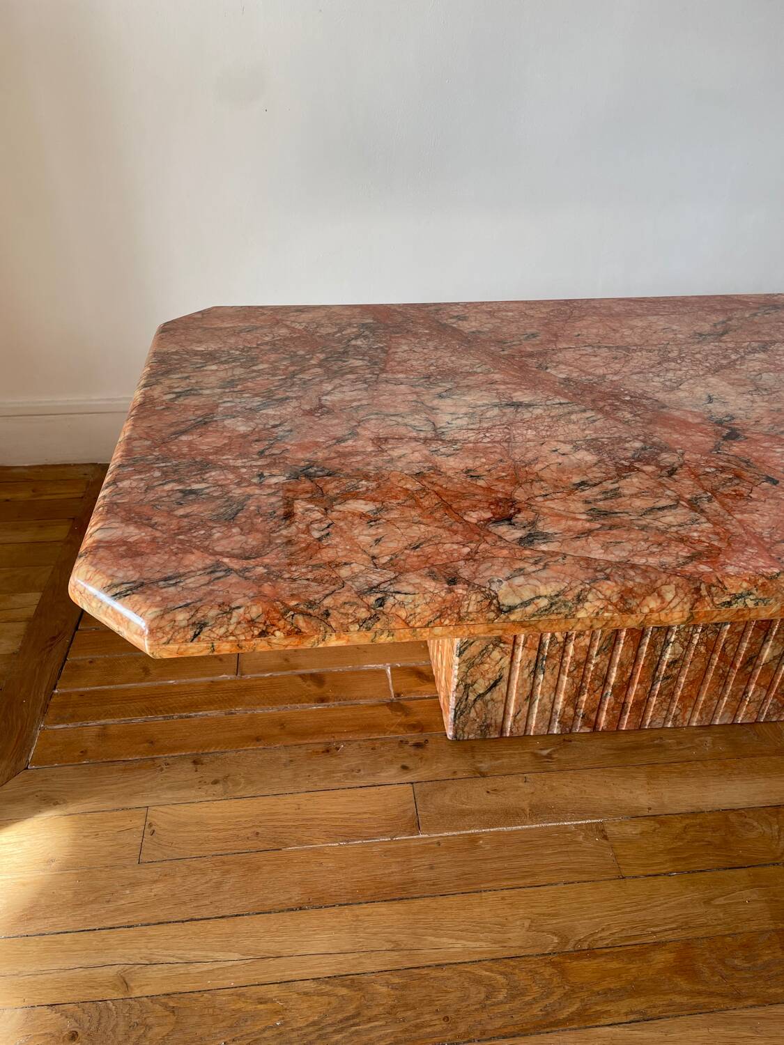 Pink marble coffee table