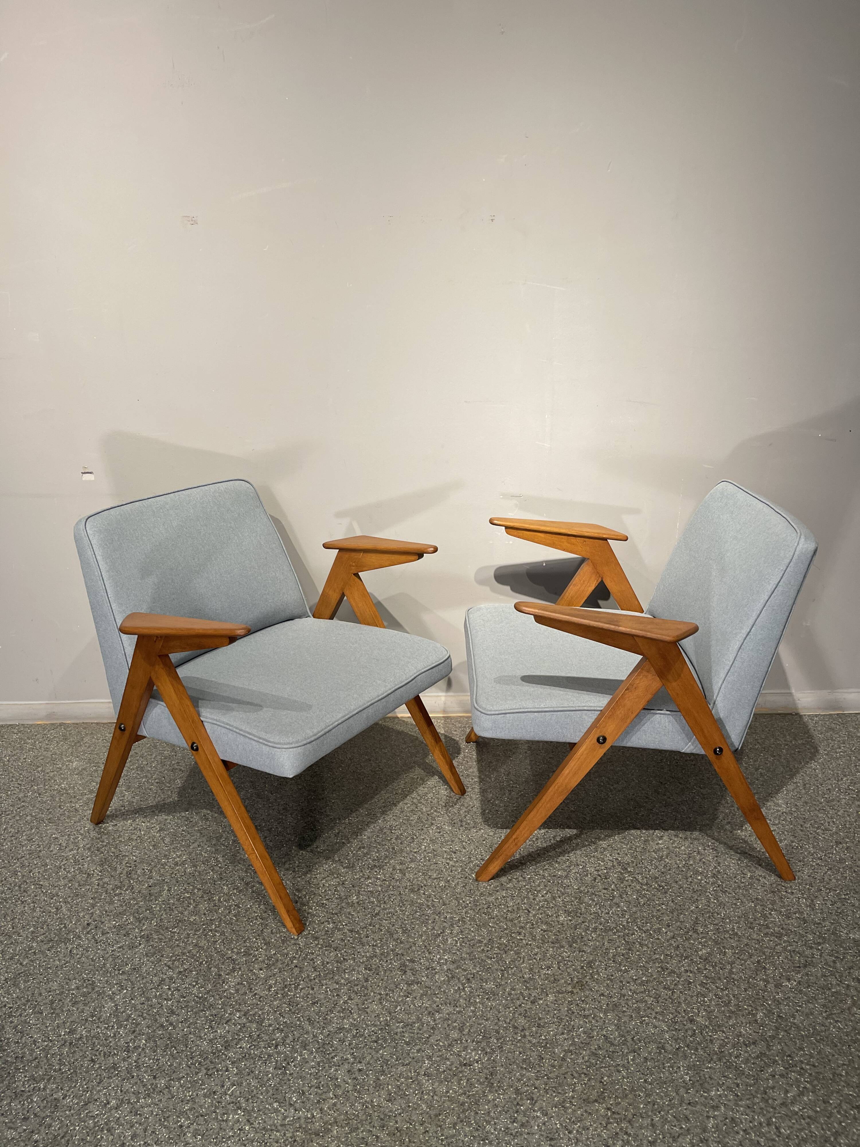 Pair of armchairs "Bunny" Proj. Józef Chierowski "Bunny" 1960'