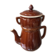 Cafetiere en porcelaine marron vintage