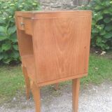 Vintage bedside table plated light oak.